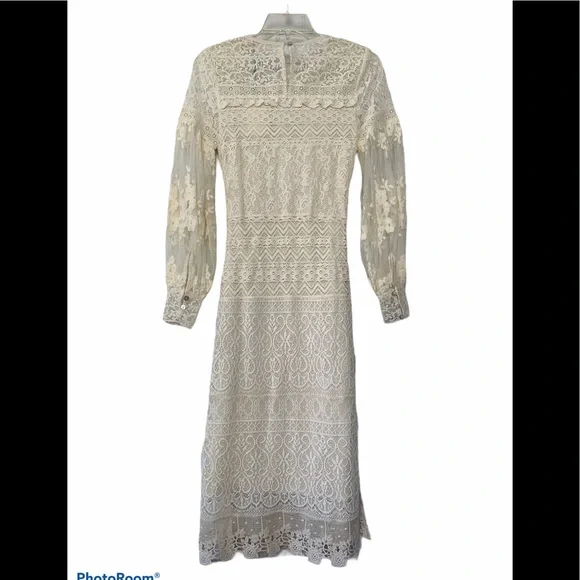 Spell & the Gypsy Collective Dawn Lace Belted Mid wedding Boho Romantic 2XS